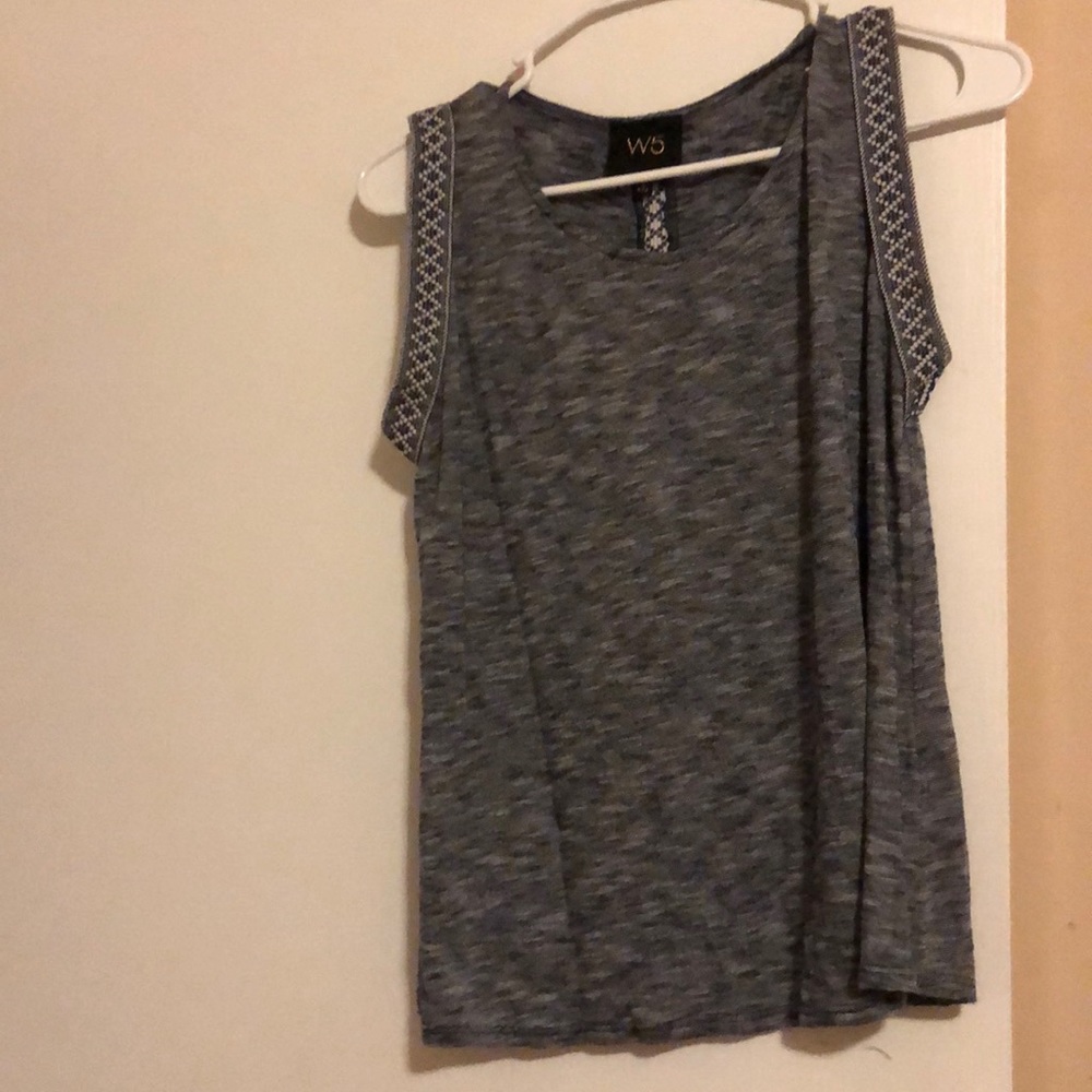 Blue and white blended tank top